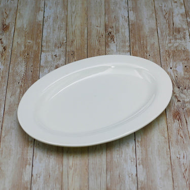 Rolled Rim White Oval Plate / Platter